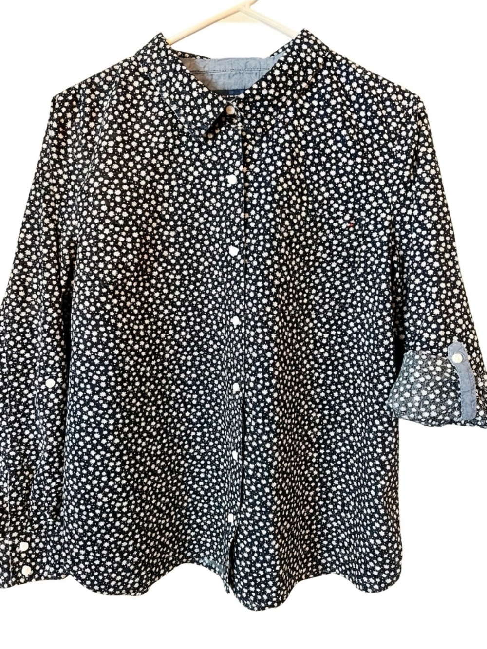 Tommy Hilfiger Dainty White Floral Print Button-Up Shirt Sz XL